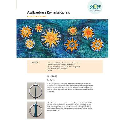 Anleitung für den Sonnenknopf (Aufbaukurs Zwirnknöpfe 3)