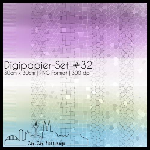 Digipapier Set #32 (lila, grau, grün, blau) zum ausdrucken, plotten, scrappen, basteln und mehr
