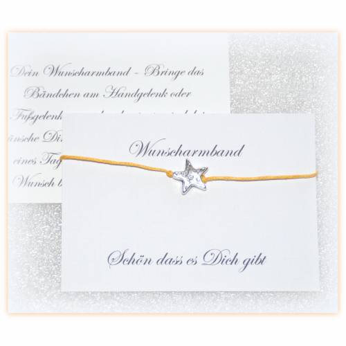 Wunscharmband Stern, Freundschaftsbändchen, Fußbändchen