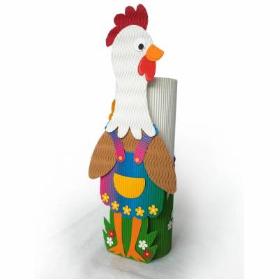 Osterhuhn mit Geschenkbox als Osternest, Osterkörbchen oder Frühlingsdeko, originelles Osternest, Tischdeko