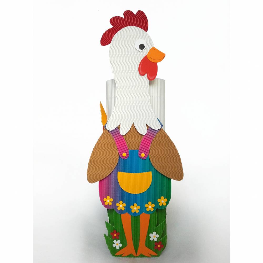 Osterhuhn mit Geschenkbox als Osternest, Osterkörbchen oder Frühlingsdeko, originelles Osternest, Tischdeko Bild 2