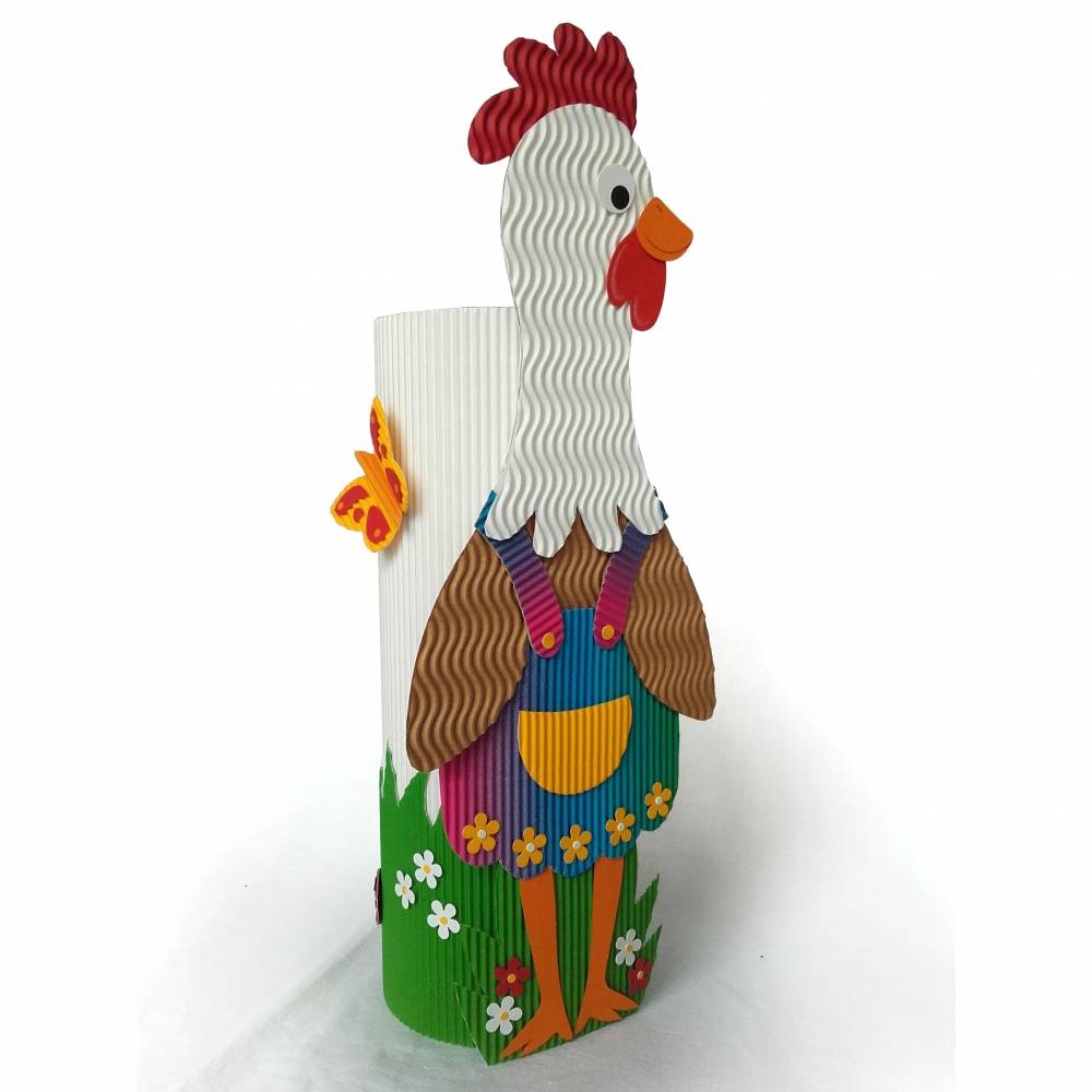 Osterhuhn mit Geschenkbox als Osternest, Osterkörbchen oder Frühlingsdeko, originelles Osternest, Tischdeko Bild 3