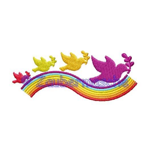 Regenbogen & Taube-Button Stickdateien für den 10x10-Rahmen Bild 2