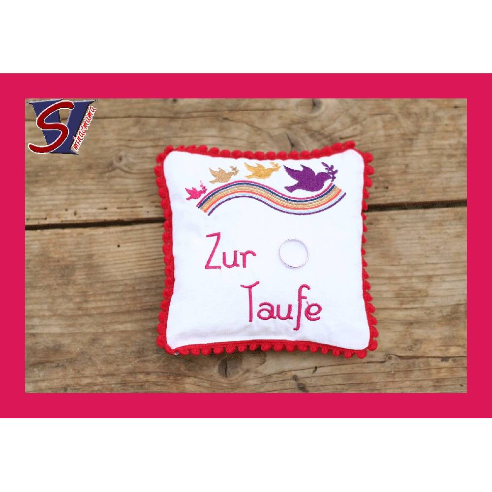 Regenbogen & Taube-Button Stickdateien für den 10x10-Rahmen Bild 5