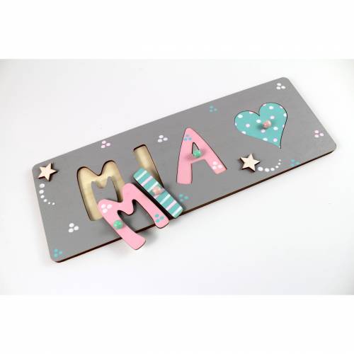 Puzzle Namen, Steckpuzzle, Puzzle Baby, Taufgeschenk, Geschenk mit Namen, Namenspuzzle, Holzpuzzle