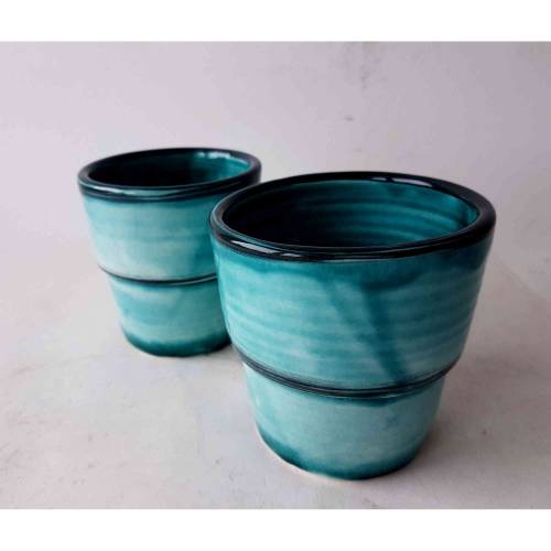 2 Zahnputz Becher / ägyptisch Grün