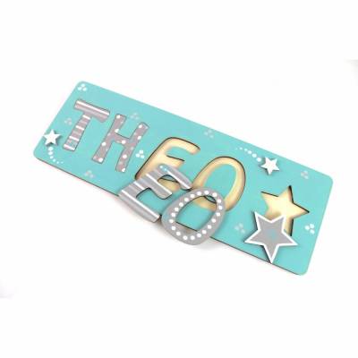 Puzzle Namen, Steckpuzzle, Puzzle Baby, Taufgeschenk, Geschenk mit Namen, Namenspuzzle, Holzpuzzle