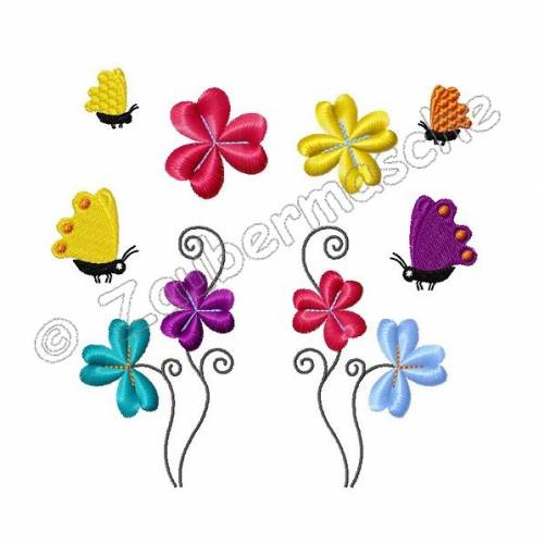 Blumen, Blüten, Schmetterlinge Stickdateien für den 10x10-Rahmen