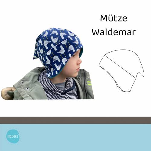 Mütze mit Ohrklappen und Zipfel für Kinder KU 42-57 cm