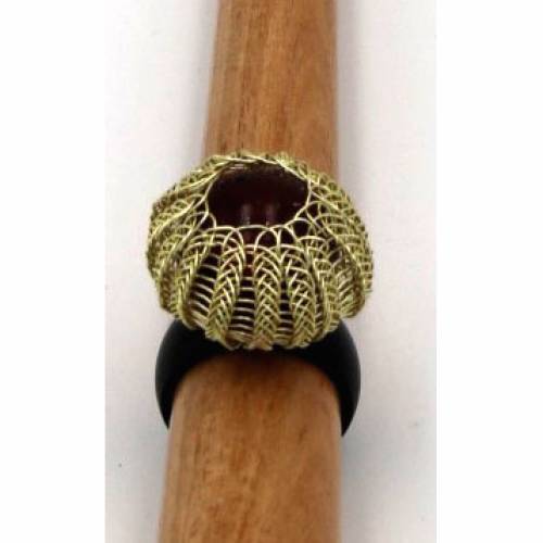 Turban.... Edelstahl Wechselring mit handgestricktem Oberteil