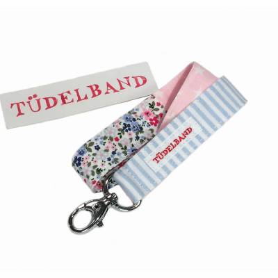 Schlüsselband Schlüsselanhänger ...kleines Tüdelband...hellblau...geblümt...rosa...