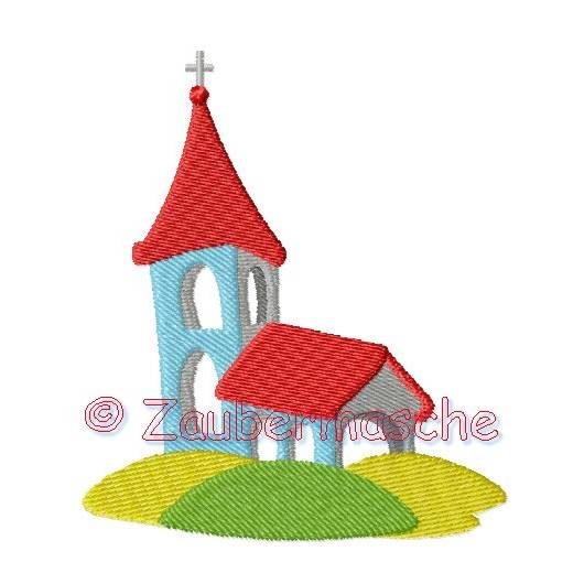 KIrche Stickdatei für den 10x10-Rahmen Bild 1