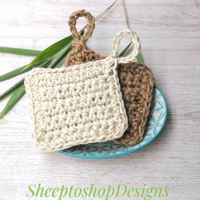 Spülschwamm aus Jute gehäkelt, 100% Natur Material, nachhaltig, ökologisch