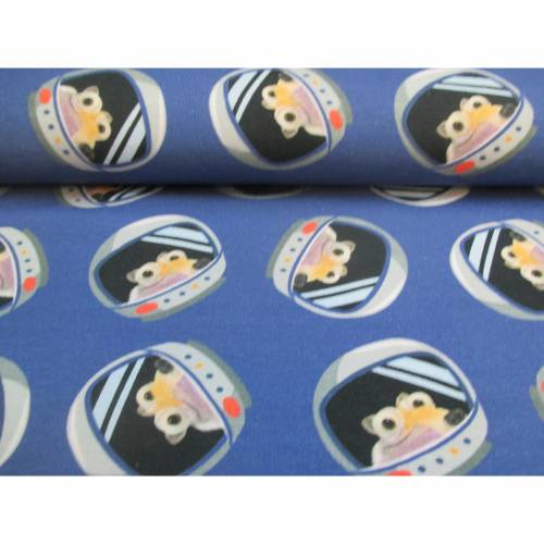 Sweat angeraut, Ice Age, Scrat im Weltraum, blau angeraut Oeko-Tex Standard 100 (1m/12,00€)