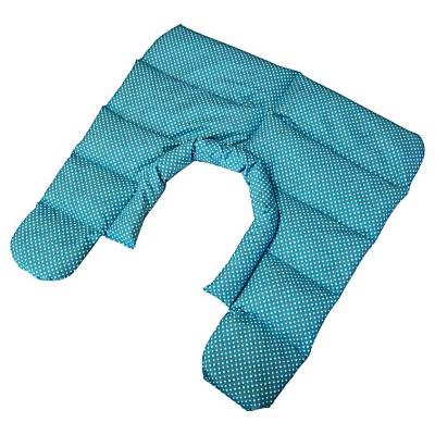 Nacken- und Schulterwärmekissen mit Dinkelfüllung blau gepunktet
