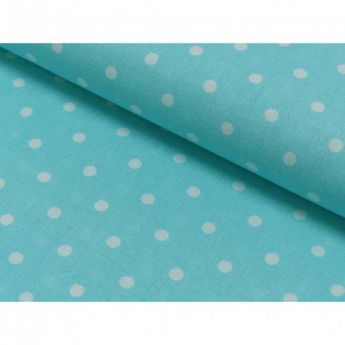  Baumwollstoff Webware Punkte Dots türkis