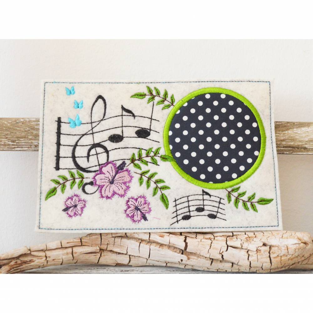 Stickdatei MugRug Musik 13x18cm und 13x20cm Bild 1