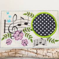 Stickdatei MugRug Musik 13x18cm und 13x20cm