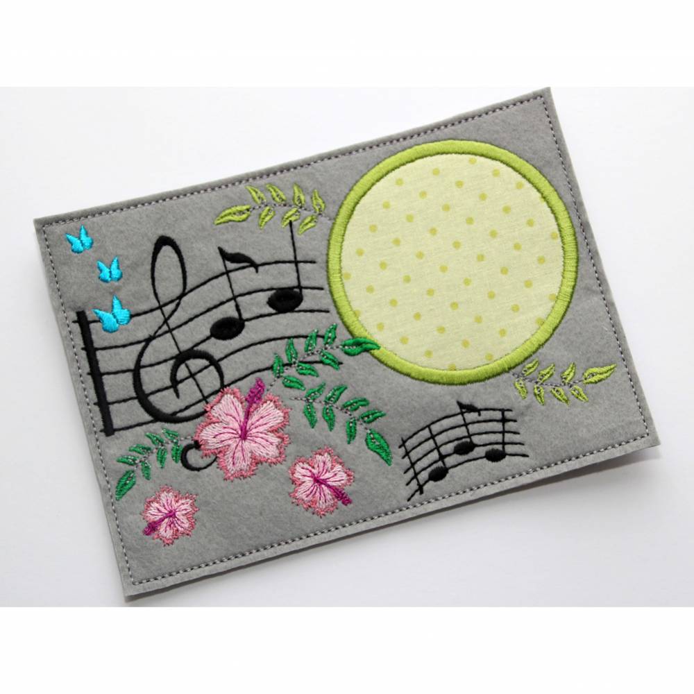 Stickdatei MugRug Musik 13x18cm und 13x20cm Bild 4