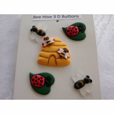 Buttonlovers Knöpfe        Insekten  (1 Pck.)    Bee Hive