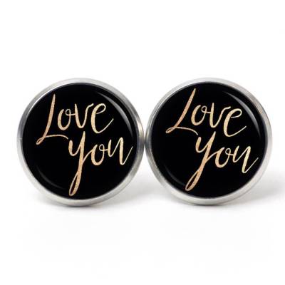 Ohrstecker Ohrhänger Clipse Valentinstag Love you - verschiedene Größen - Edelstahl - Geschenkidee Just Trisha
