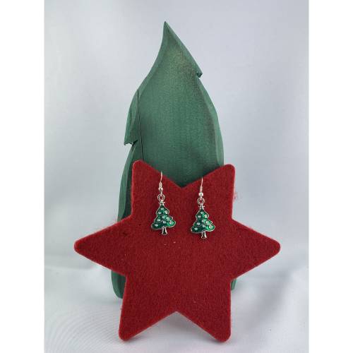 grünes Weihnachtsbäumchen * Tannenbaum * Weihnachtsbaumohrringe * Weihnachtsohrringe * Hängeohrringe * Christbaumohrring