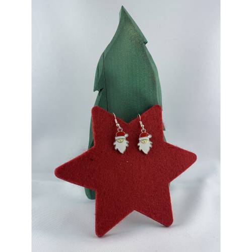 Weihnachtsmann-Ohrringe * kleine Weihnachtsmänner * Weihnachtsohrringe * "X-Mas" * Adventskalenderfüllung * Mitb