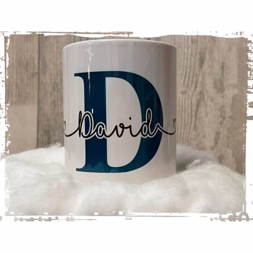 Kaffeetasse - individuell mit dem gewünschten Namen sowie dem Anfangsbuchstaben - in groß - bedruckbar!