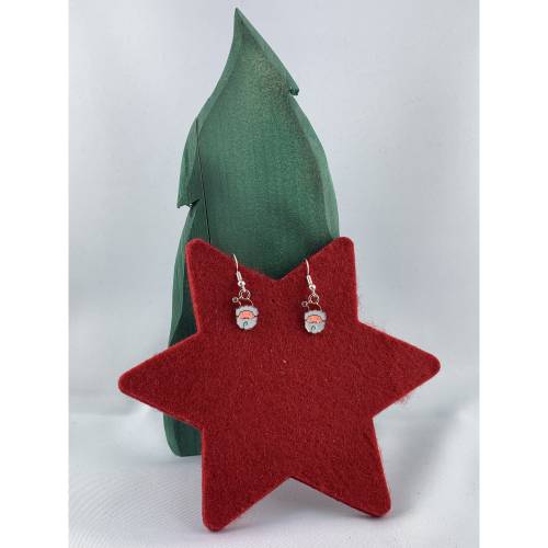 Weihnachtsmann-Ohrringe * kleine Weihnachtsmänner * Weihnachtsohrringe * "X-Mas" * Adventskalenderfüllung * Mitb