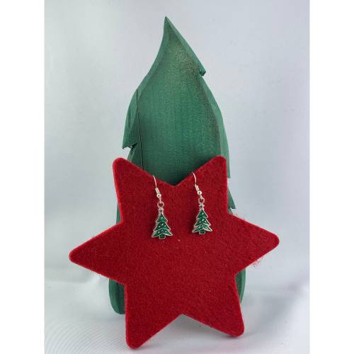 grünes Weihnachtsbäumchen * Tannenbaum * Weihnachtsbaumohrringe * Weihnachtsohrringe * Hängeohrringe * Christbaumohrring