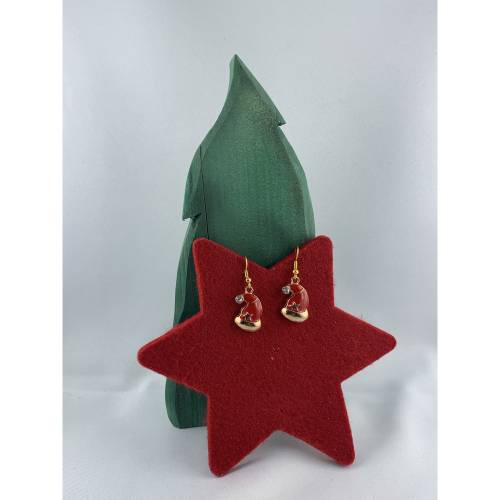 kleine Nikolausmützen * Santa Mütze * Santa Hut * Glitzer * Weihnachtsohrringe * X-Mas * Adventskalenderfüllung * Mitbri
