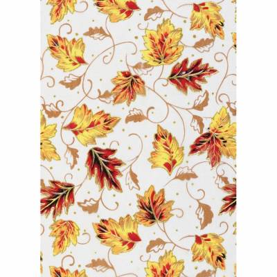 Deko-Stoff Herbstlaub orange