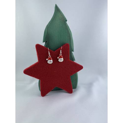 Weihnachtsmann-Ohrringe * kleine Weihnachtsmänner * Weihnachtsohrringe * "X-Mas" * Adventskalenderfüllung * Mitb