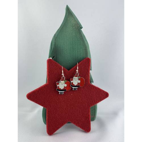 Weihnachtsmann-Ohrringe * kleine Weihnachtsmänner * Weihnachtsohrringe * "X-Mas" * Adventskalenderfüllung * Mitb