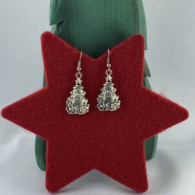 kleine geschmückte Weihnachtsbäumchen als Ohrring * Tannenbaum * Weihnachtsohrringe * Ohrringe * Weihnachtsbaumohrringe