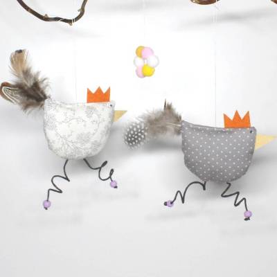 Oster-Deko * Oster-Hühner * 3-teilig * Ostern * Osterdekoration * Stoffhühner * Frühjahrs-Deko * Frühling
