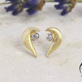 Kleine Ohrstecker Gold 750/- mit Brillant