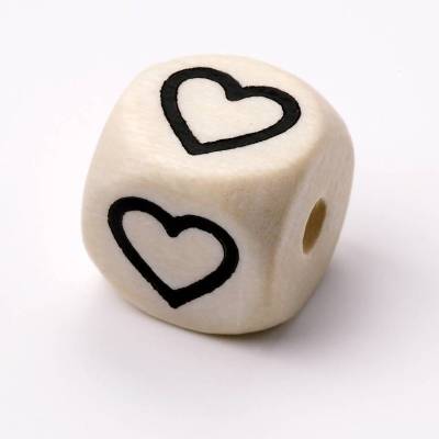 Holzperlen-Würfel 10x10 mm Herz