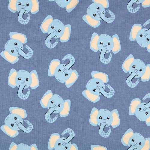 Jersey Baumwolljersey Elefantenkopf graublau Oeko-Tex® Standard 100(1m/13,-€)