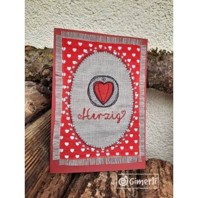 Stickdateien  * Herziges Herz *  Stickdatei für den 10 x 10 Rahmen -  zwei Dateien