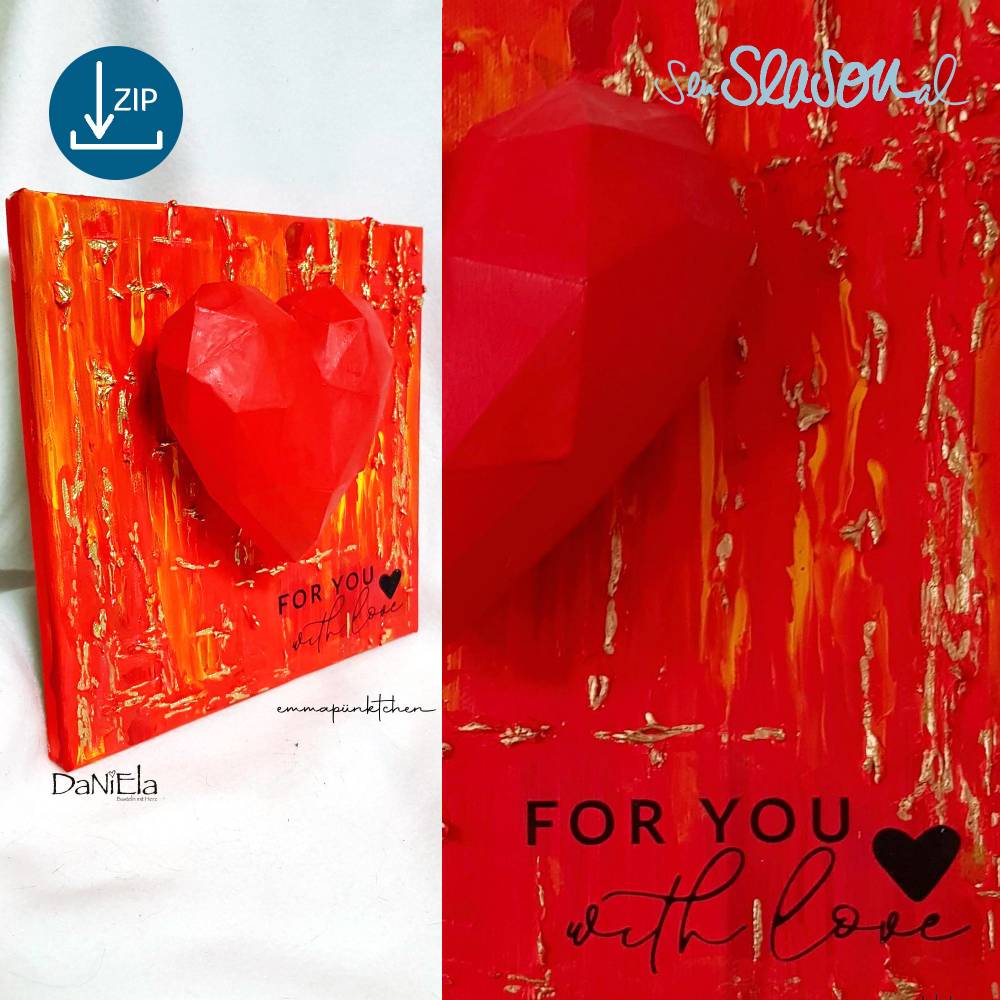 Dreidimensionales Herz, Plotter-Datei, Muttertagsgeschenk mit Herz, inklusive ausführlicher Anleitung, in svg und dxf Bild 6