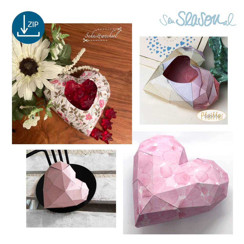 Dreidimensionales Herz, Plotter-Datei, Muttertagsgeschenk mit Herz, inklusive ausführlicher Anleitung, in svg und dxf Bild 9