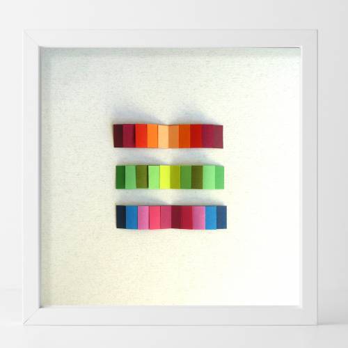 Farbenfrohe Streifen // 3D-Wandbild im Objektrahmen