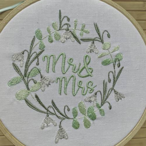 Stickdatei Eukalyptuskranz "Mr & Mrs"