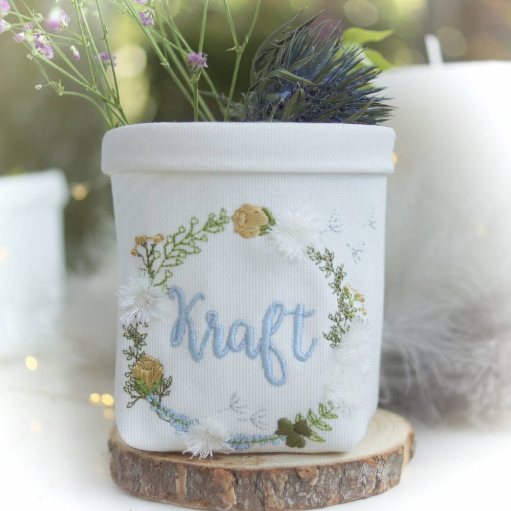 Stickdatei Set Wunschkränze Freude, Gelassenheit, Hoffnung, Kraft und Zuversicht, sowie blanko Bild 2
