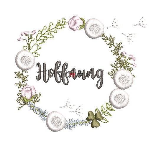 Stickdatei Set Wunschkränze Freude, Gelassenheit, Hoffnung, Kraft und Zuversicht, sowie blanko Bild 9
