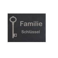 Türschild Familie Namensschild Schiefer Gravur Klingelschild Wohnen Wand Wanddekoration Hausschild Eingang schwarz grau