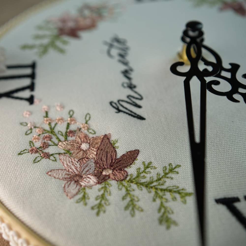 Stickdatei Ziffernblatt Anemonen Bild 2