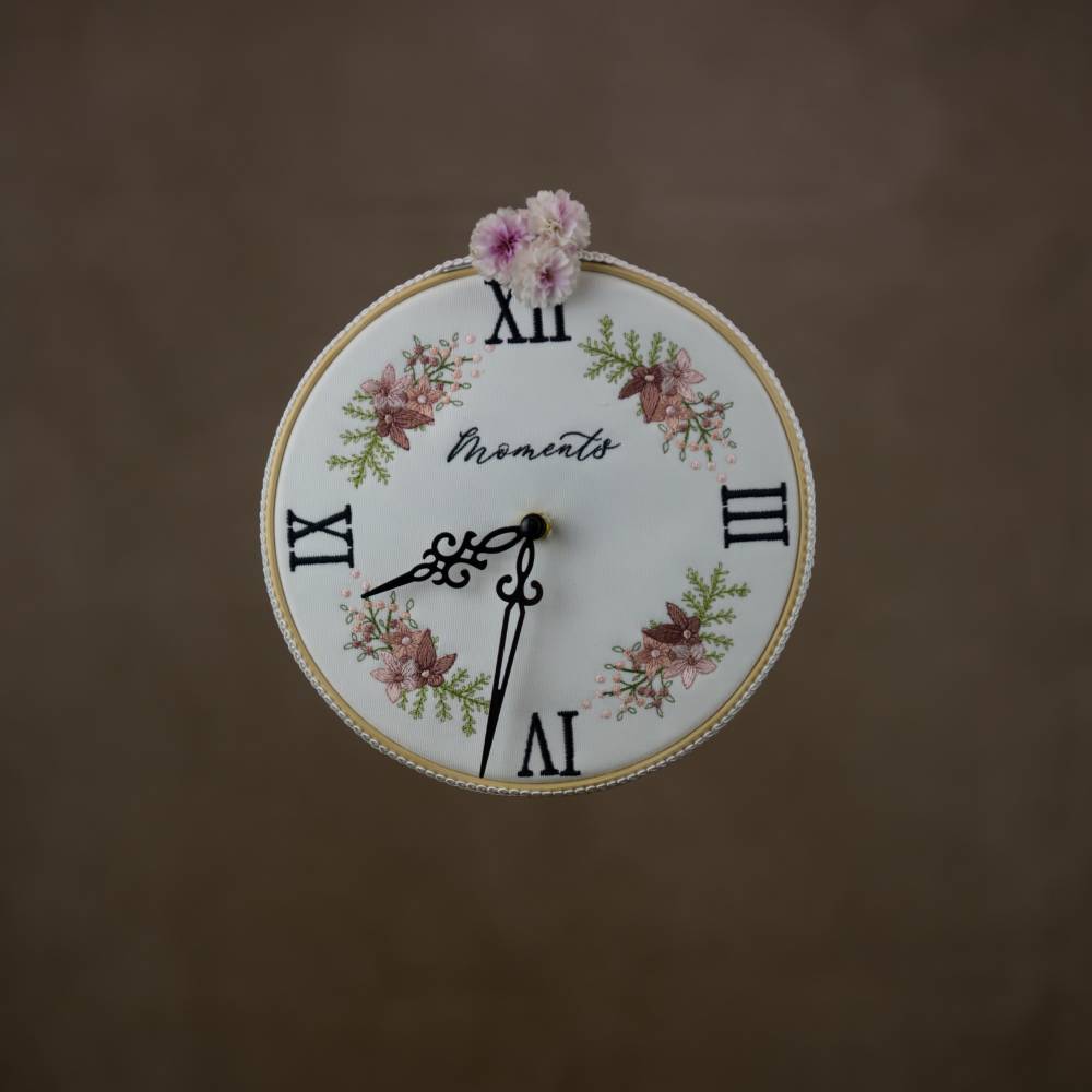 Stickdatei Ziffernblatt Anemonen Bild 4