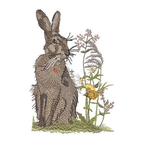 Stickdatei Hase mit Wildblumen Bild 7